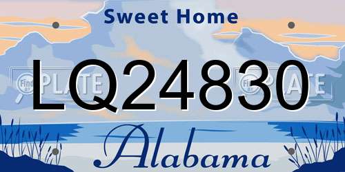 LQ24830 Alabama License Plate