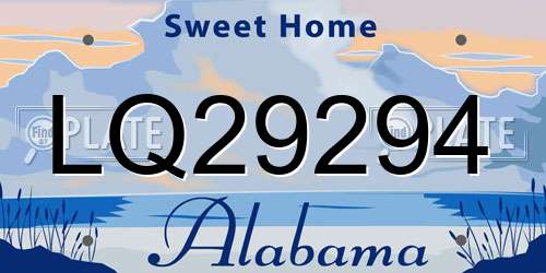 LQ29294 Alabama License Plate