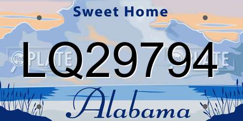LQ29794 Alabama License Plate