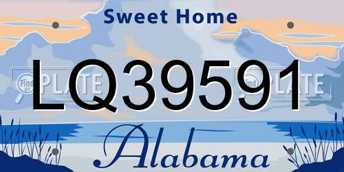 LQ39591 Alabama License Plate
