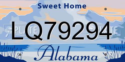 LQ79294 Alabama License Plate