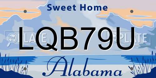 LQB79U Alabama License Plate