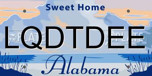 LQDTDEE Alabama License Plate