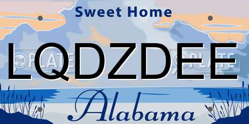 LQDZDEE Alabama License Plate