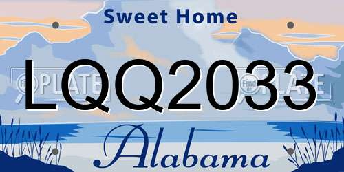 LQQ2033 Alabama License Plate