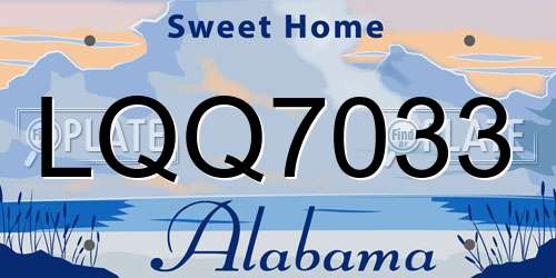 LQQ7033 Alabama License Plate