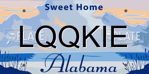 LQQKIE Alabama License Plate