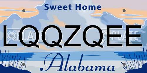 LQQZQEE Alabama License Plate