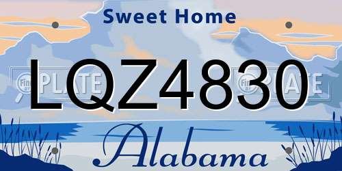 LQZ4830 Alabama License Plate