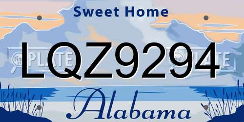LQZ9294 Alabama License Plate