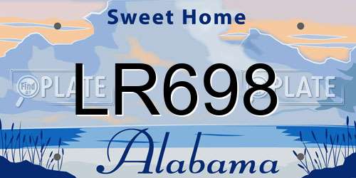 LR698 Alabama License Plate