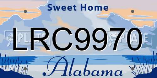 LRC9970 Alabama License Plate