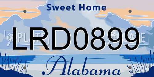 LRD0899 Alabama License Plate