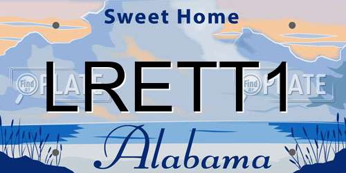 LRETT1 Alabama License Plate