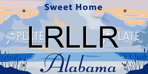 LRLLR Alabama License Plate
