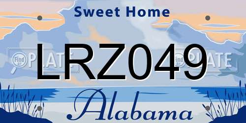 LRZ049 Alabama License Plate
