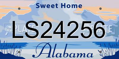 LS24256 Alabama License Plate