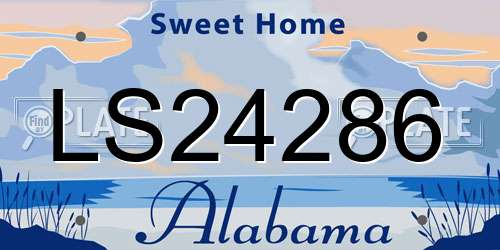 LS24286 Alabama License Plate