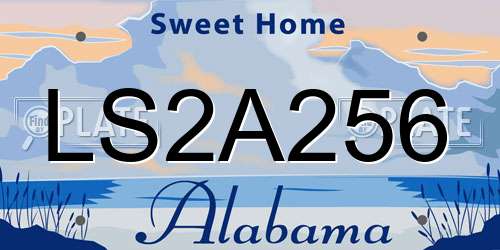 LS2A256 Alabama License Plate