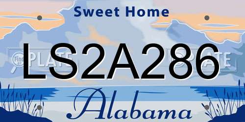 LS2A286 Alabama License Plate