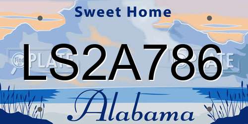 LS2A786 Alabama License Plate