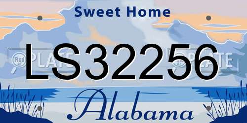 LS32256 Alabama License Plate