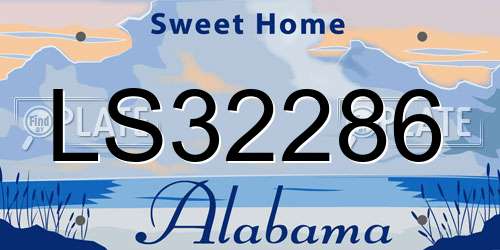 LS32286 Alabama License Plate