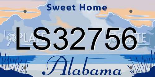LS32756 Alabama License Plate