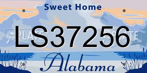 LS37256 Alabama License Plate