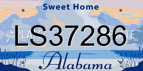 LS37286 Alabama License Plate