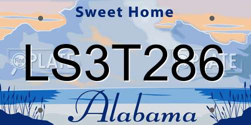 LS3T286 Alabama License Plate