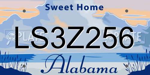 LS3Z256 Alabama License Plate
