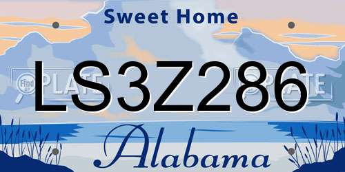 LS3Z286 Alabama License Plate