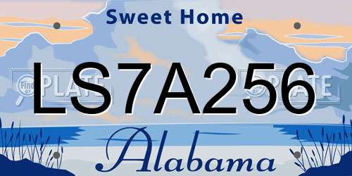 LS7A256 Alabama License Plate