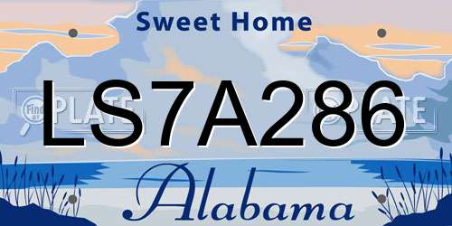 LS7A286 Alabama License Plate