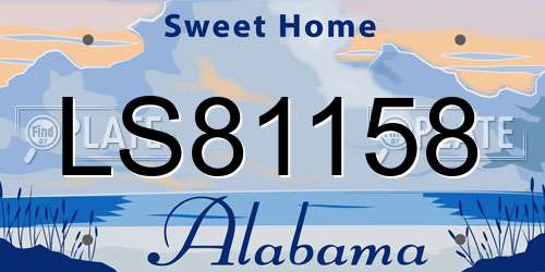 LS81158 Alabama License Plate