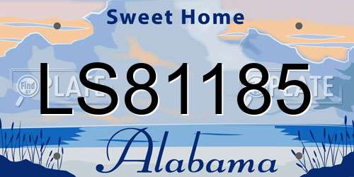 LS81185 Alabama License Plate