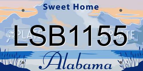 LSB1155 Alabama License Plate