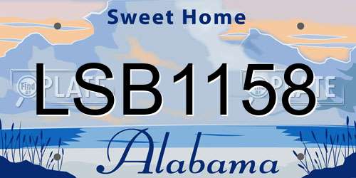 LSB1158 Alabama License Plate