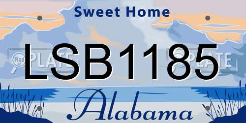 LSB1185 Alabama License Plate