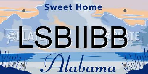 LSBIIBB Alabama License Plate