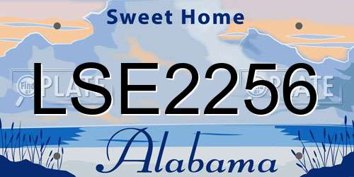 LSE2256 Alabama License Plate
