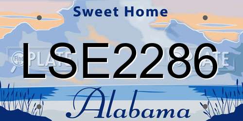 LSE2286 Alabama License Plate