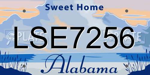 LSE7256 Alabama License Plate