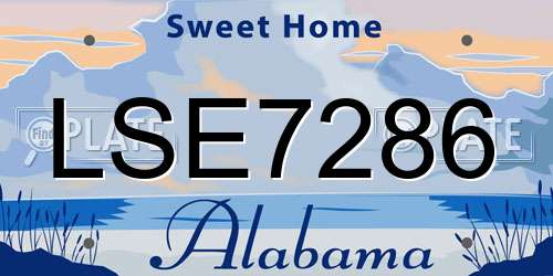 LSE7286 Alabama License Plate