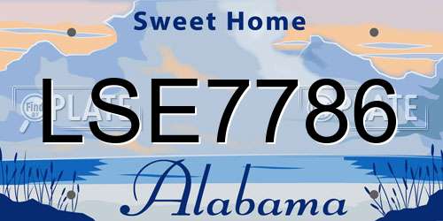 LSE7786 Alabama License Plate