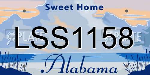 LSS1158 Alabama License Plate