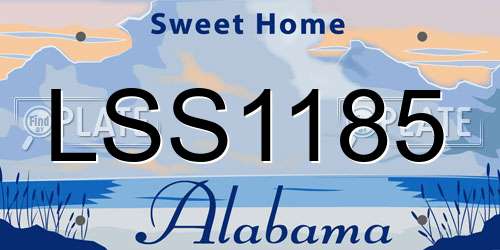 LSS1185 Alabama License Plate