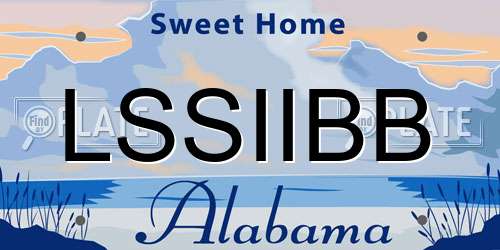 LSSIIBB Alabama License Plate