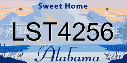LST4256 Alabama License Plate